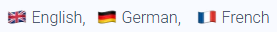 Screenshot of supported reservation languages